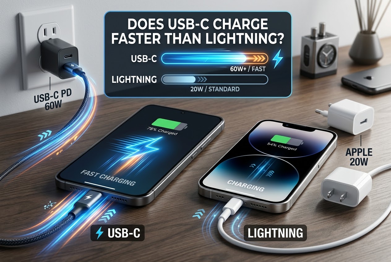 does usb c charge faster than lightning